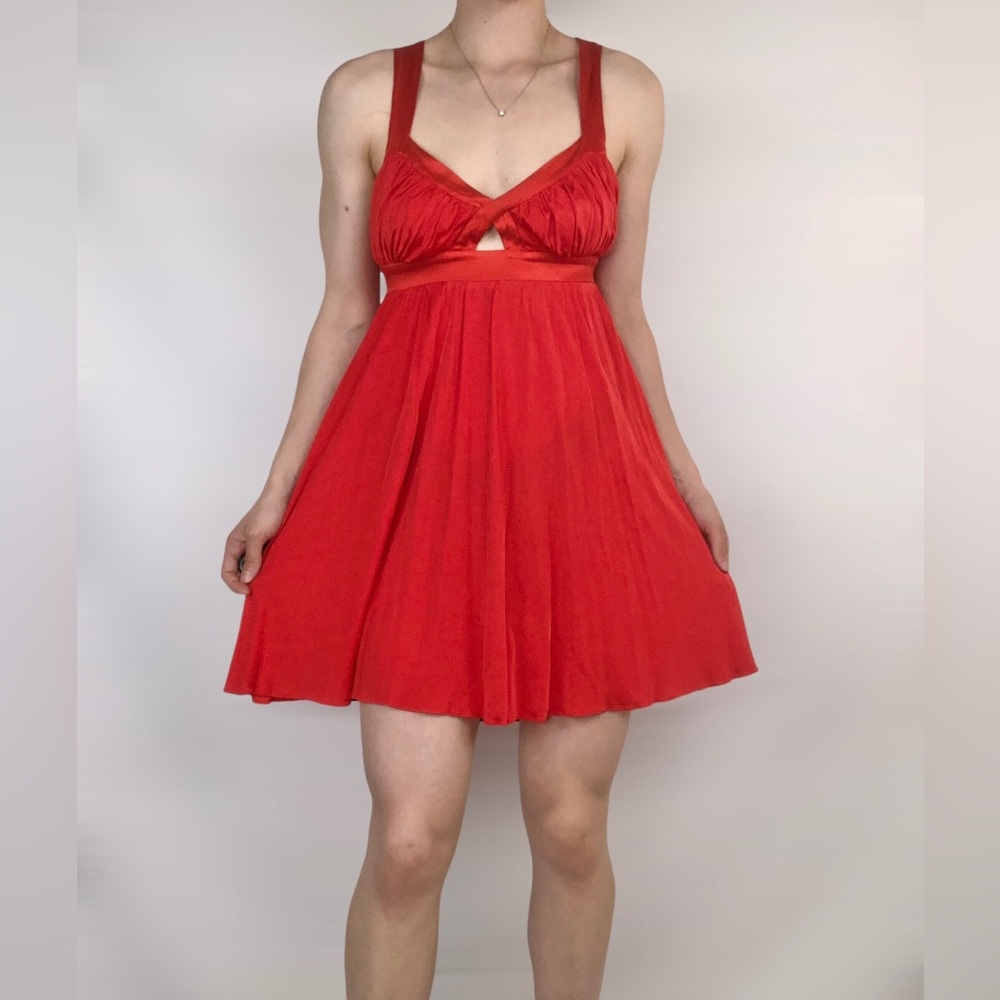 Marciano Silk Babydoll Sweetheart‎ Mini Cutout Dress